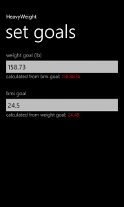 Set Goals -page